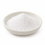 White MKP fertilizer crystals in a shallow bowl